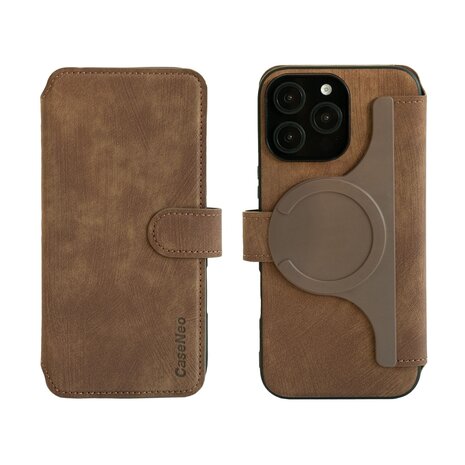 Coverzs Coverzs 2-in-1 MagSafe Book Case iPhone 16 Pro (Braun) Coverzs Coverzs 2-in-1 MagSafe Book Case iPhone 16 Pro (Braun)