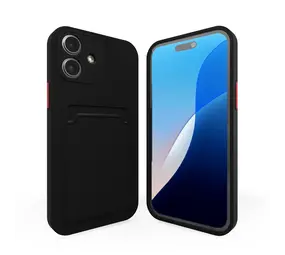 ShieldCase® Back Cover mit Kartenfach iPhone 16 Plus (Schwarz)