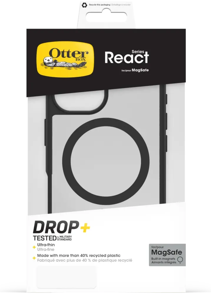 Otterbox OtterBox iPhone 16 React MagSafe Hülle (Schwarz) Otterbox OtterBox iPhone 16 React MagSafe Hülle (Schwarz)