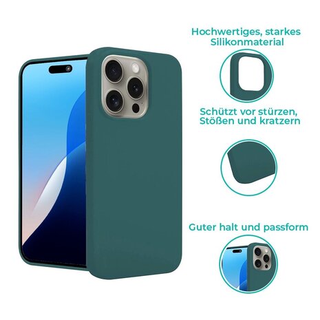 ShieldCase® ShieldCase Silikon Hülle iPhone 16 Pro Max (Dunkelgrün) ShieldCase® ShieldCase Silikon Hülle iPhone 16 Pro Max (Dunkelgrün)