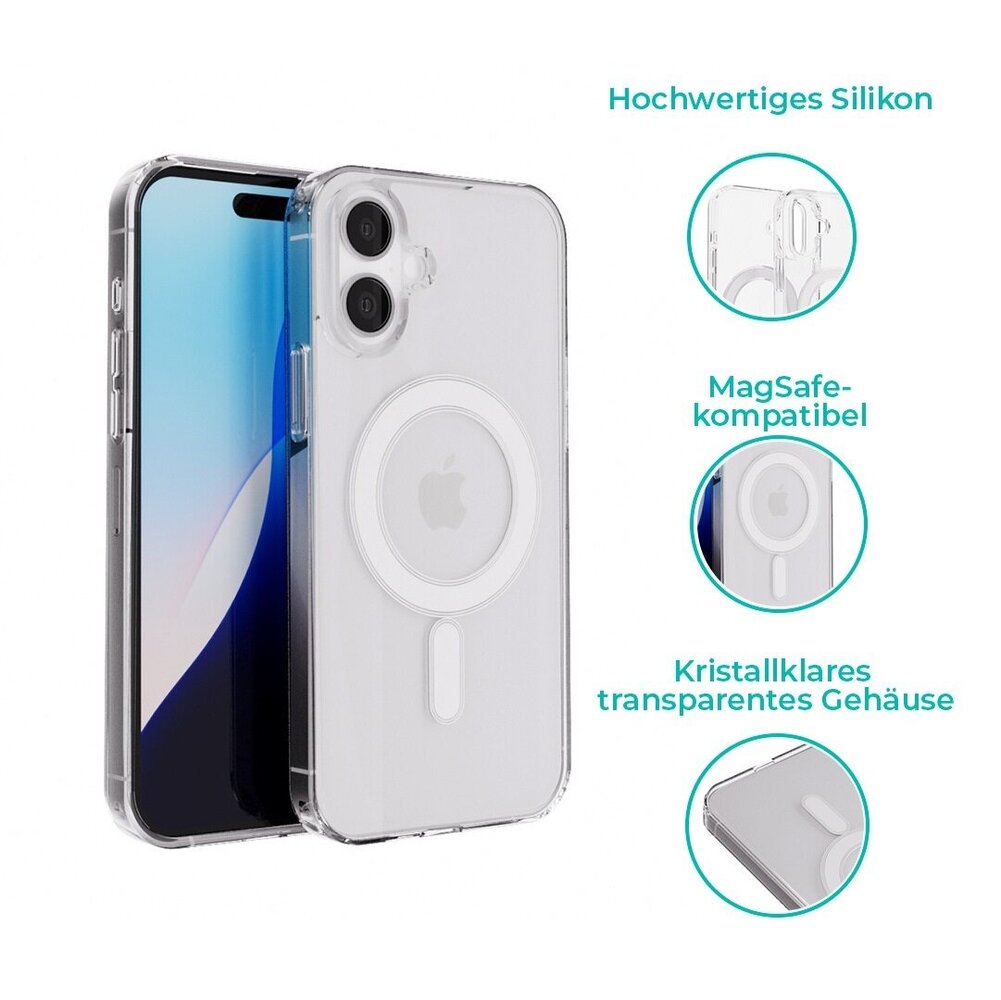 ShieldCase® ShieldCase Silikon Hülle mit MagSafe iPhone 16 (Transparent)