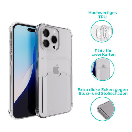 ShieldCase® ShieldCase TPU Hülle mit Kartenfach iPhone 16 Pro Max (Transparent) ShieldCase® ShieldCase TPU Hülle mit Kartenfach iPhone 16 Pro Max (Transparent)
