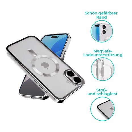 Coverzs Coverzs MagSafe Hülle mit Kameraschutz iPhone 16 (Silber) Coverzs Coverzs MagSafe Hülle mit Kameraschutz iPhone 16 (Silber)