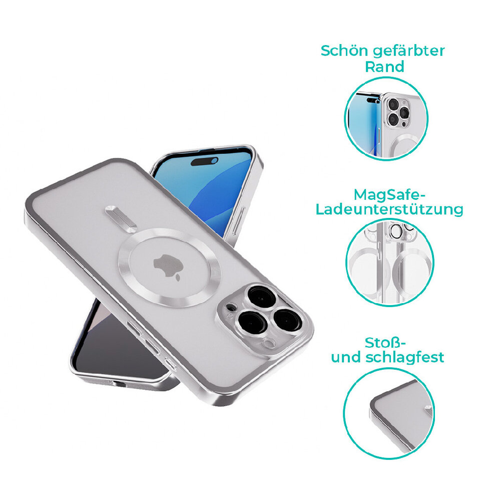 Coverzs Coverzs MagSafe Hülle mit Kameraschutz iPhone 16 Pro Max (Silber) Coverzs Coverzs MagSafe Hülle mit Kameraschutz iPhone 16 Pro Max (Silber)