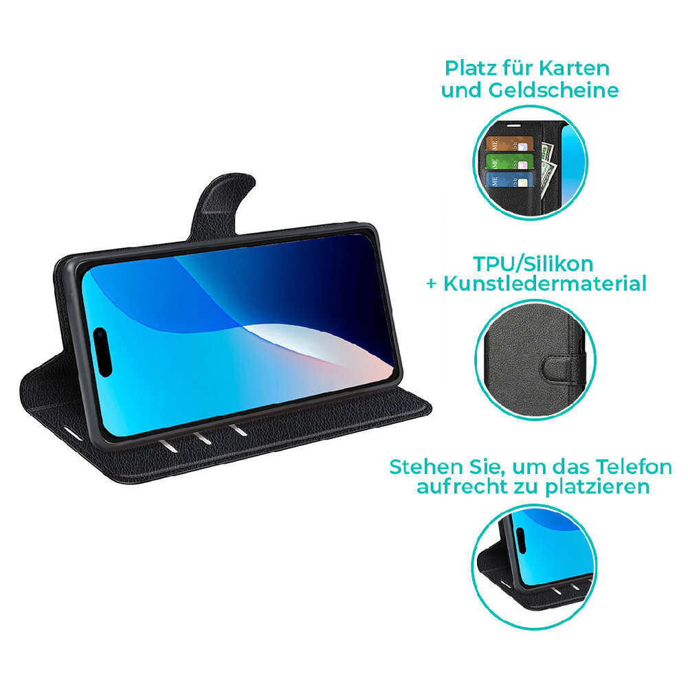 ShieldCase® ShieldCase Book Case iPhone 16 Pro Max (Schwarz)