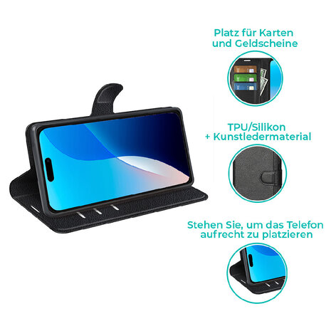 ShieldCase® ShieldCase Book Case iPhone 16 Pro Max (Schwarz)