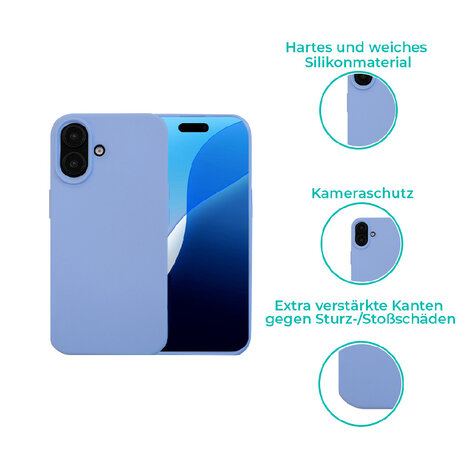 Coverzs Coverzs Solid Silikon Hülle iPhone 16  (Lila) Coverzs Coverzs Solid Silikon Hülle iPhone 16  (Lila)