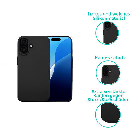 Ceezs Ceezs Hülle Silikon iPhone 16 (Schwarz)