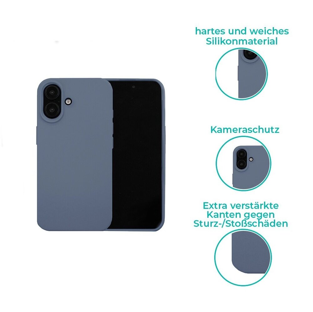 ShieldCase® ShieldCase Silikon Hülle iPhone 16 (Dunkelblau)