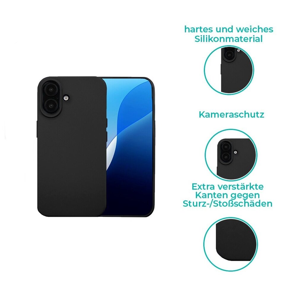 ShieldCase® ShieldCase Silikon Hülle iPhone 16 (Schwarz) ShieldCase® ShieldCase Silikon Hülle iPhone 16 (Schwarz)