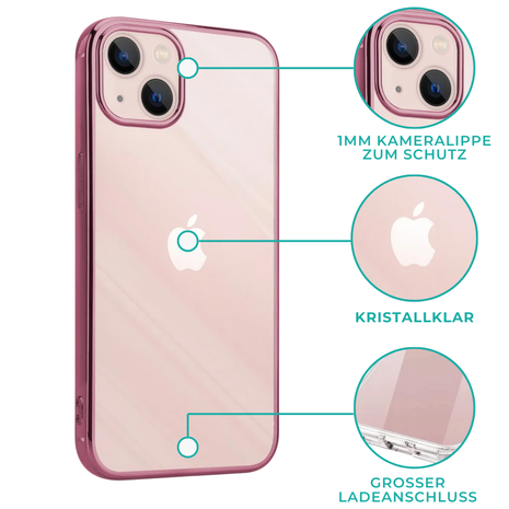 ShieldCase® ShieldCase Metallic Bumper Hülle iPhone 13 (Rosa)