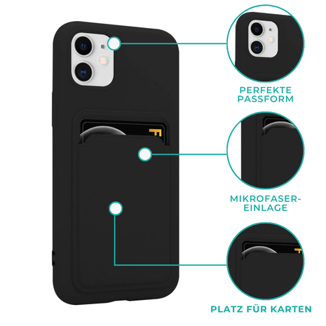 ShieldCase® ShieldCase iPhone 11 Silikonhülle mit Kartenfach (Schwarz)