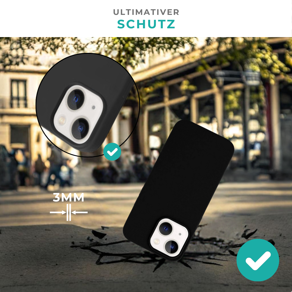 ShieldCase® ShieldCase iPhone 14 Silikonhülle (Schwarz)