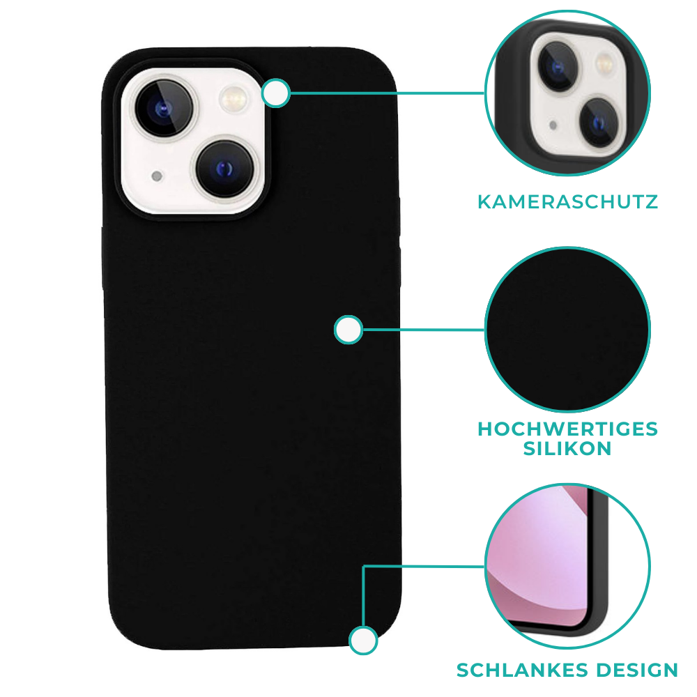 ShieldCase® ShieldCase iPhone 14 Silikonhülle (Schwarz)