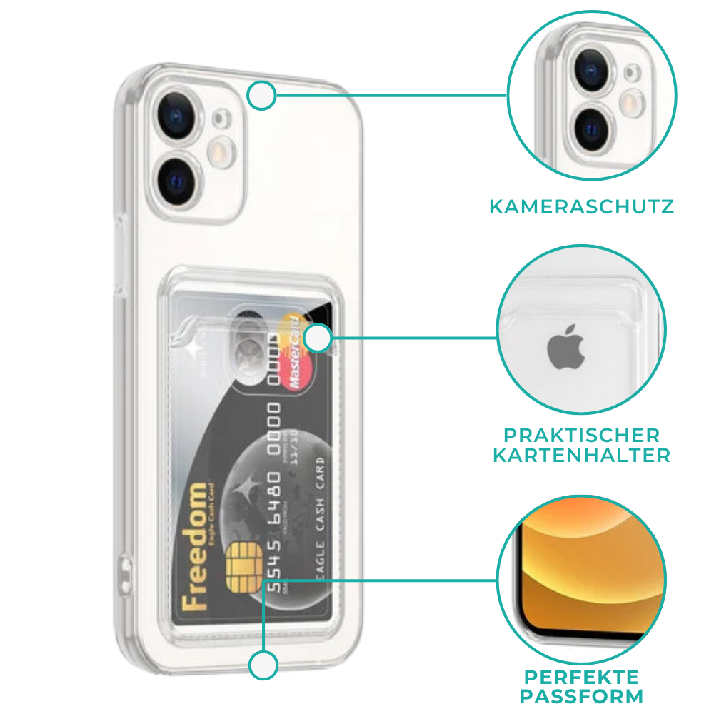 Ceezs Ceezs iPhone 13 Transparente Hülle mit Kartenhalter Ceezs Ceezs iPhone 13 Transparente Hülle mit Kartenhalter