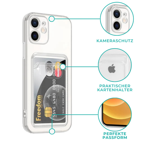 Ceezs Ceezs iPhone 13 Transparente Hülle mit Kartenhalter Ceezs Ceezs iPhone 13 Transparente Hülle mit Kartenhalter