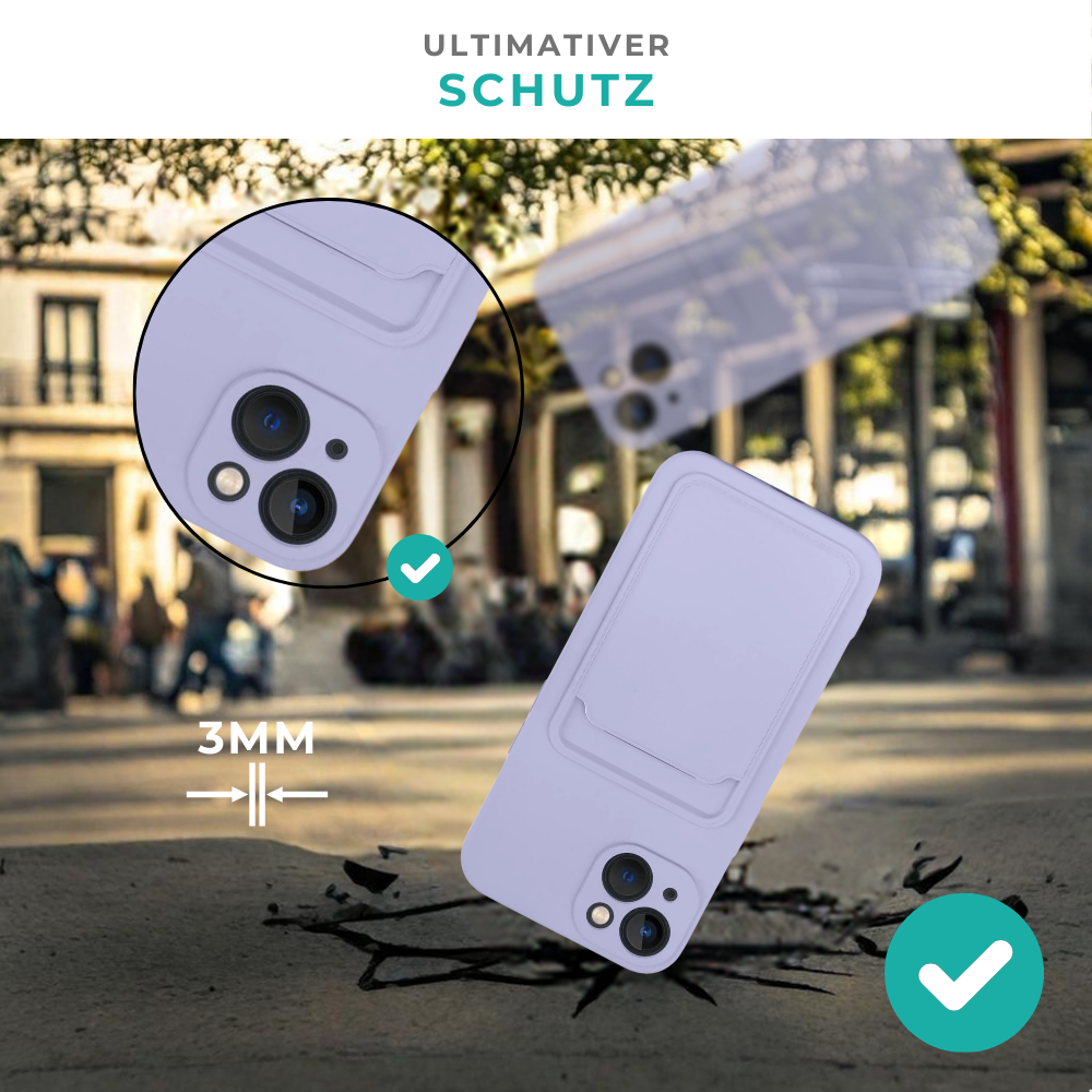ShieldCase® ShieldCase iPhone 13 Silikonhülle mit Kartenhalter (Lila) ShieldCase® ShieldCase iPhone 13 Silikonhülle mit Kartenhalter (Lila)