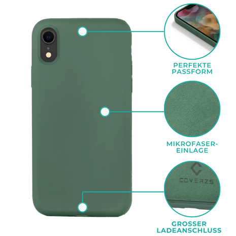 Coverzs Coverzs Luxus Liquid Silikon Case iPhone Xr (Kieferngrün) Coverzs Coverzs Luxus Liquid Silikon Case iPhone Xr (Kieferngrün)