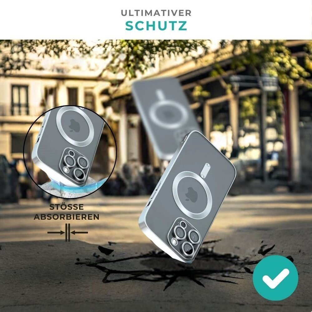 Coverzs Coverzs iPhone 14 Pro Max Magsafe Hülle mit Kameraschutz (Silber)