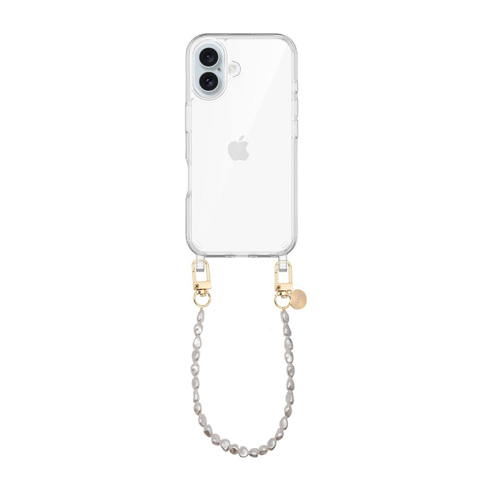 xoxo Wildhearts xoxo Wildhearts iPhone 16 Plus Transparenter Hülle mit kurze Kord Pearlfection