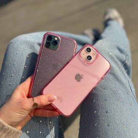 xoxo Wildhearts xoxo Wildhearts iPhone 16 Plus TPU Glitzer Hülle (Rosa)