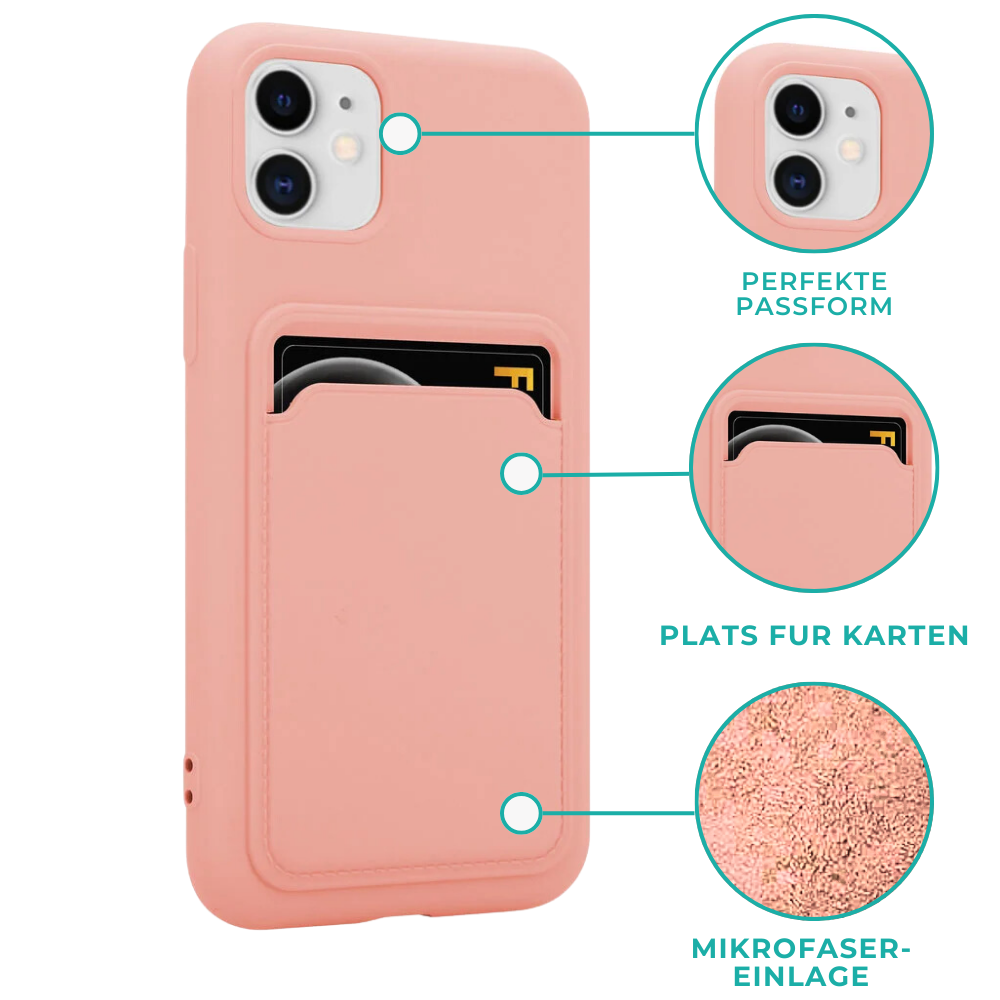 ShieldCase® ShieldCase iPhone 11 Silikonhülle mit Kartenfach (Rosa)