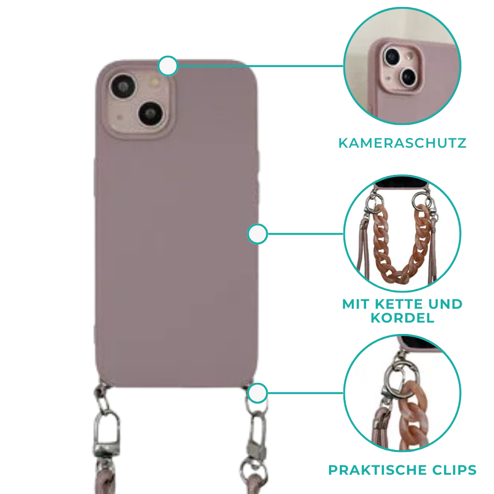 ShieldCase® ShieldCase iPhone 11 Hülle mit Band und Kette (Rosa sand)