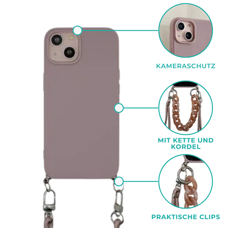 ShieldCase® ShieldCase iPhone 11 Hülle mit Band und Kette (Rosa sand)