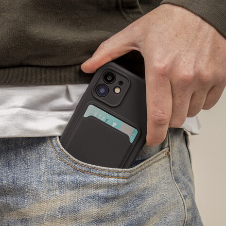 Coverzs Coverzs iPhone 11 Pro Kartenhülle mit Schieber (Schwarz) Coverzs Coverzs iPhone 11 Pro Kartenhülle mit Schieber (Schwarz)