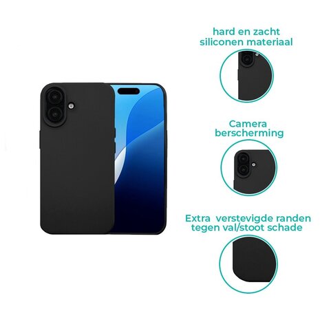 ShieldCase® ShieldCase Silikon Hülle iPhone 16 Plus (Schwarz) ShieldCase® ShieldCase Silikon Hülle iPhone 16 Plus (Schwarz)