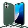 Coverzs Coverzs Silikon Hülle mit Band iPhone 16 (Dunkelgrün) Coverzs Coverzs Silikon Hülle mit Band iPhone 16 (Dunkelgrün)