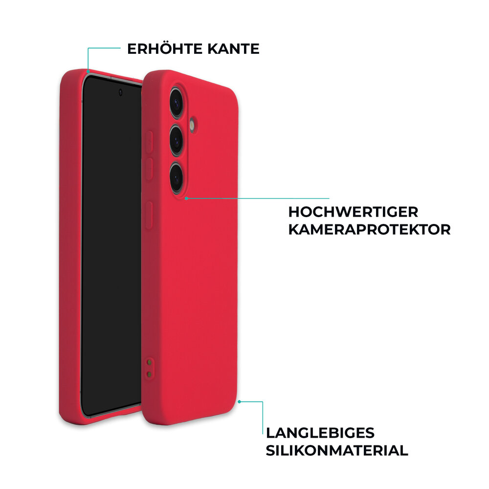 ShieldCase® ShieldCase Samsung Galaxy S25 Silikonhülle (Rot)