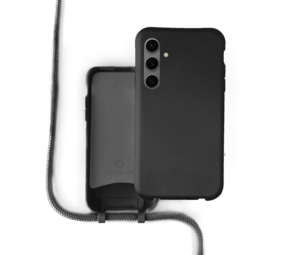 Coverzs Samsung Galaxy A55 Silikon Hülle mit Kord (Schwarz) Coverzs Samsung Galaxy A55 Silikon Hülle mit Kord (Schwarz)