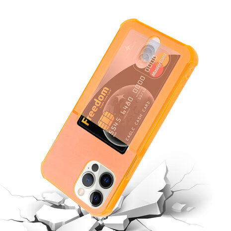 ShieldCase® ShieldCase iPhone 12 Pro Shockhülle mit Kartenfach (Orange)