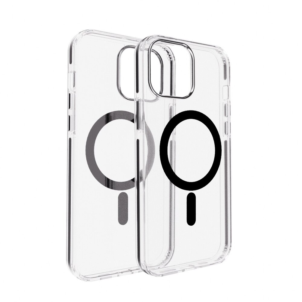 Coverzs Coverzs iPhone 12 Pro Max Clear metallic Hülle mit MagSafe (Schwarz)