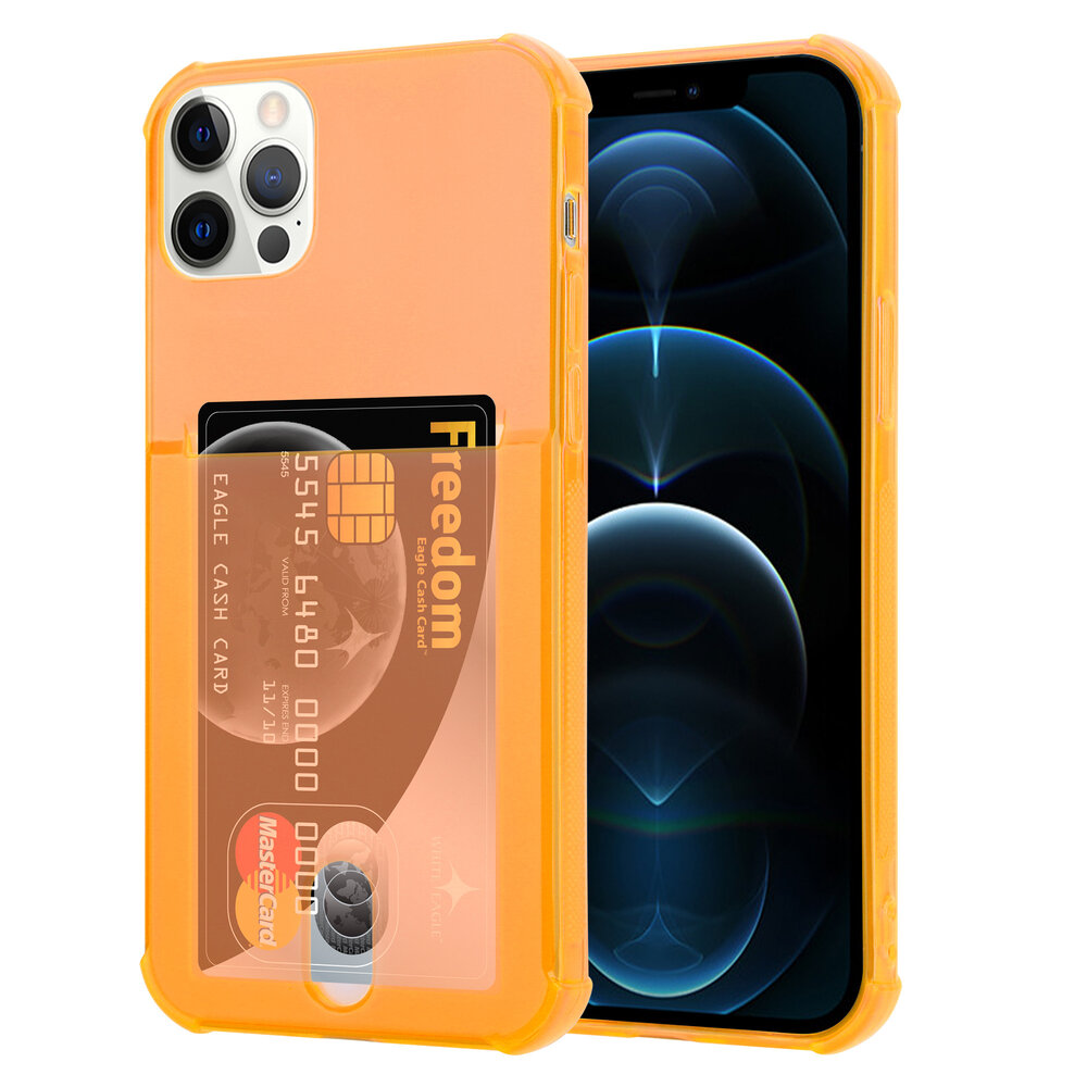 ShieldCase® ShieldCase iPhone 12 Pro Max Shockhülle met kartenfach (Orange)