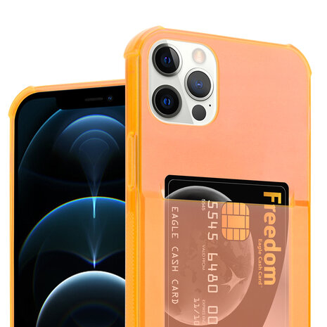 ShieldCase® ShieldCase iPhone 12 Pro Max Shockhülle met kartenfach (Orange)