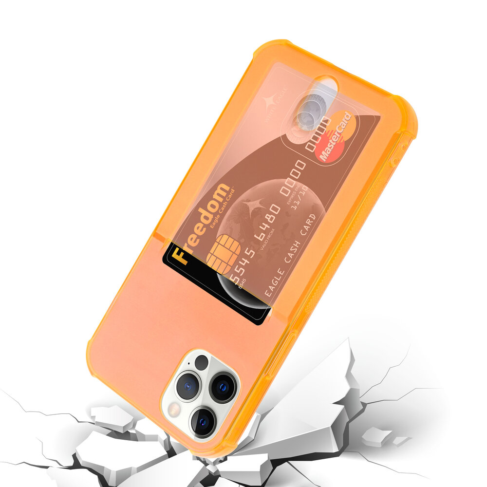 ShieldCase® ShieldCase iPhone 12 Pro Max Shockhülle met kartenfach (Orange)