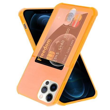 ShieldCase® ShieldCase iPhone 12 Pro Max Shockhülle met kartenfach (Orange)