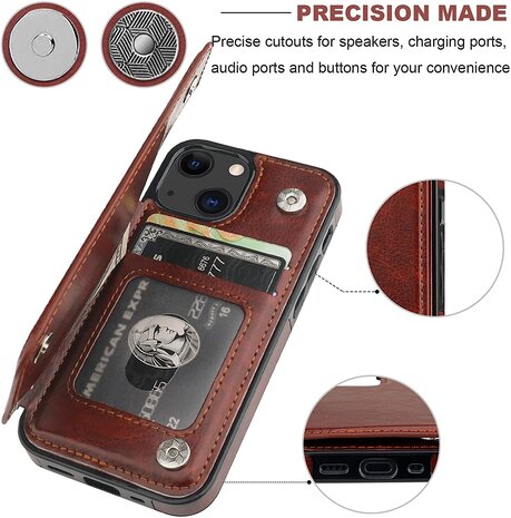 ShieldCase® ShieldCase iPhone 13 Mini Wallet case (Braun)