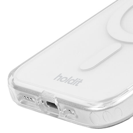 Holdit Holdit iPhone 14 MagSafe Silikonhülle (Transparent/Weiß)