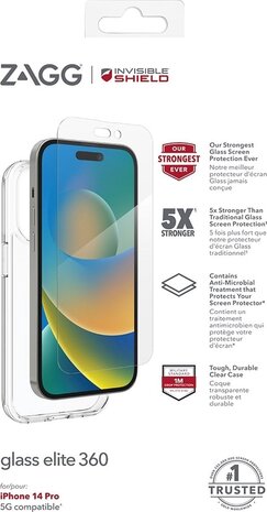 Zagg InvisibleShield Glass Elite 360 iPhone 14 Pro Hülle + Displayschutz