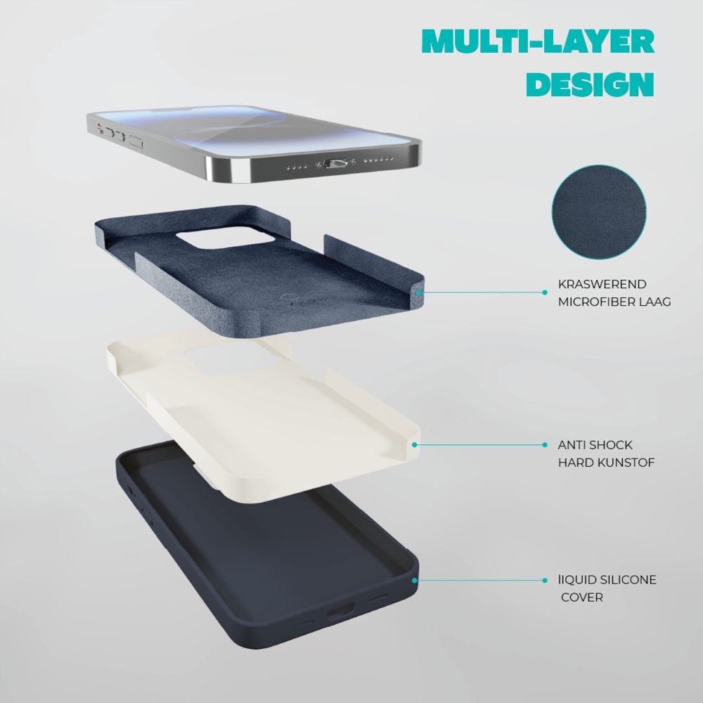 Coverzs Coverzs iPhone 14 Pro Max Solid Silikon Hülle (Dunkelblau)