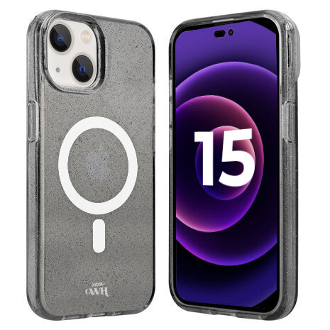 xoxo Wildhearts xoxo Wildhearts iPhone 15 TPU MagSafe Glitzer Hülle (Schwarz)