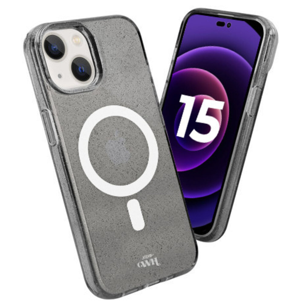 xoxo Wildhearts xoxo Wildhearts iPhone 15 TPU MagSafe Glitzer Hülle (Schwarz)