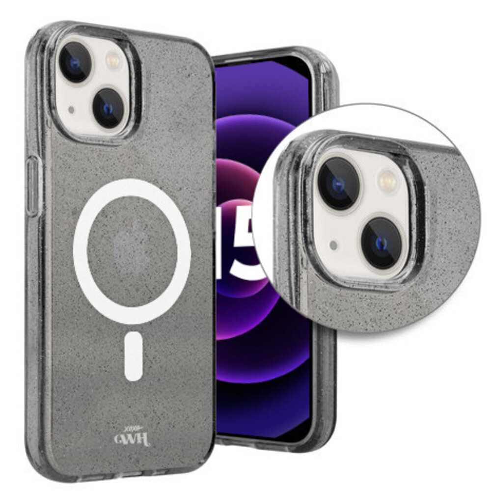 xoxo Wildhearts xoxo Wildhearts iPhone 15 TPU MagSafe Glitzer Hülle (Schwarz)