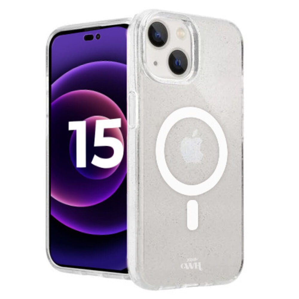 xoxo Wildhearts xoxo Wildhearts iPhone 15 TPU MagSafe Glitzer Hülle (Transparent)