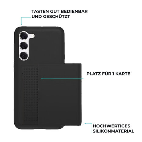ShieldCase® ShieldCase Samsung Galaxy S25 Plus Kartenfach Hülle mit Schieb (Schwarz) ShieldCase® ShieldCase Samsung Galaxy S25 Plus Kartenfach Hülle mit Schieb (Schwarz)