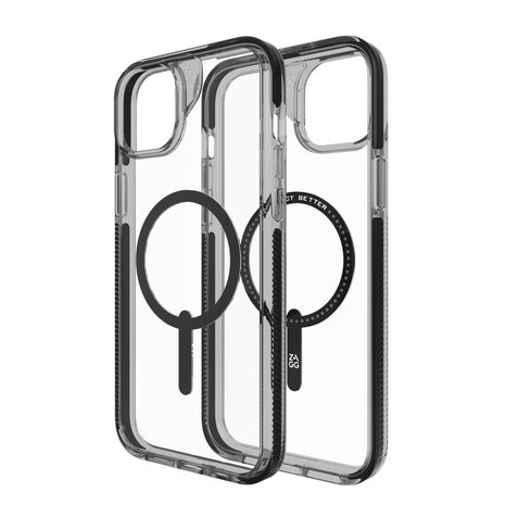 Zagg Gear4 iPhone 15 Plus Santa Cruz MagSafe Hülle (Transparent/Schwarz)
