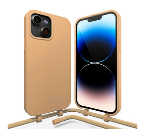 Coverzs iPhone 15 Plus Silikon Hülle mit Kord (Beige) Coverzs iPhone 15 Plus Silikon Hülle mit Kord (Beige)